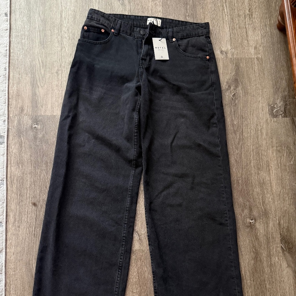 Motel Rocks Roomy Washed Black Denim Jeans W30 L34